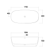 Kludi Resa O Ванна отдельностоящая 170x80x60см, материал: Kludi SOLID, цвет: черный матовый