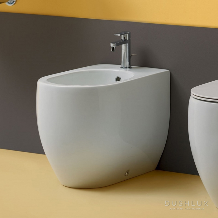 Kerasan Flo биде напольное приставное 56х37см, с 1 отв. под смеситель ...