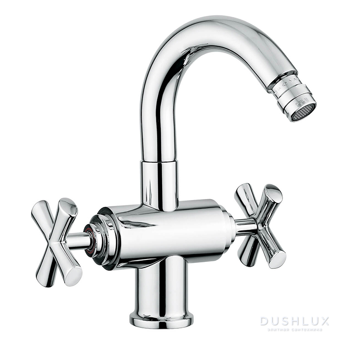 Фото Emmevi Spirit New Смеситель для биде, на 1 отв., с поворотным изливом и донным клапаном, цвет: хром