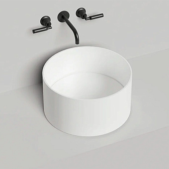 Salini Armonia Round 02 Раковина накладная 45x45x2см., без отв., материал: S-Stone, цвет: белый матовый