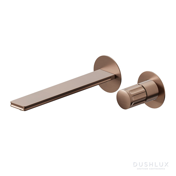 Фото Newform Ionika bagno Смеситель для раковины, встраиваемый, излив 230мм, цвет: PVD brushed copper bronze