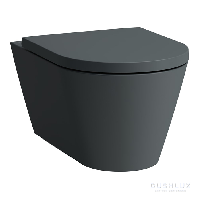 Фото Laufen Kartell Унитаз подвесной 54.5x37x43 см, Rimless, c покрытием LCC, цвет: графит матовый