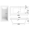 Knief Plane Fit Ванна 180x80см., с ножками, цвет: белый
