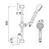 Nobili Free Shower Душевой гарнитур, с ручной лейкой, штангой 60см., шлангом и настенным держателем, цвет: хром