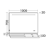 Burgbad FIUMO Зеркало 100x70x15 мм, подсветка LED, сенс выкл, обогрев, корпус Alu-Optik, 2 ящика, цвет: черный