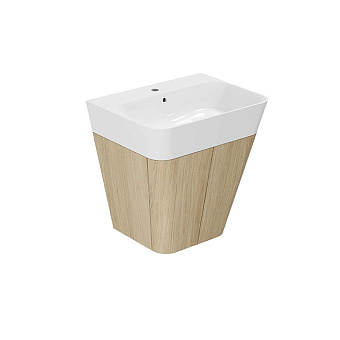 Azzurra Build Тумба подвесная 59x47x65см, с 1 ящиком, с раковиной, цвет: Olmo naturale