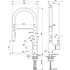 Ideal Standard Gusto Смеситель для кухни, на 1 отв., с высоким трубчатым вытяжным изливом R-типа, цвет: хром