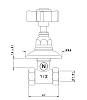 Nicolazzi Dames Anglaises Запорный вентиль 1/2 вкл. внутр часть, цвет: хром