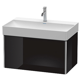 Duravit XSquare Тумба с раковиной 78.4х46х39.7 см, подвесная, 1 ящик, цвет: черный глянцевый