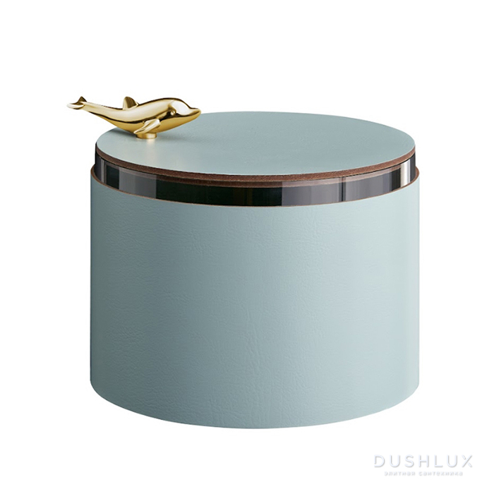 ADJ Шкатулка Delphin диаметр 15хH10см, цвет небесный/золото