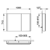 Keuco Somaris Зеркальный шкаф 100x71x12.8см, 2-дверный двустор. зеркало, P 44 c плавным закр., корпус: алюминий серебристый