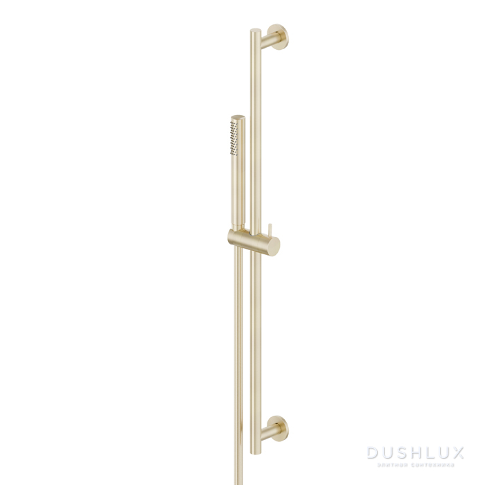 Фото Newform X-Steel 316 Душевой гарнитур: штанга, ручной душ, шланг 150см., цвет: PVD brushed gold