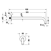 Duravit Shower Кронштейн для душа 41см., настенный, цвет: хром