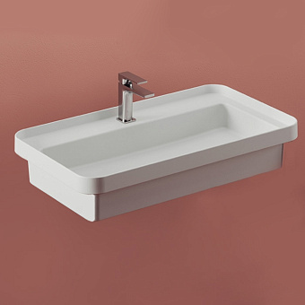 Artceram Fuori Scala Раковина 80х45 см, 1 отв., встраиваемая, без перелива, цвет: белый матовый