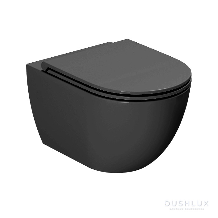 Фото Azzurra Comoda Унитаз 51.5x36см., подвесной, безободковый, c креплением, Easy Clean, 3L Water Saving, цвет: Carbone