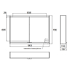 EMCO Prime2 Зеркальный шкаф 100x70см., с подсветкой, навесной, 2 двери, 2 полки, розетка, цвет: черный