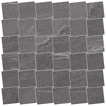 Ergon Stone Talk Керамогранит 30x30x0.95см, универсальная, неглазурованный, цвет: Mosaico Dado Martellata Dark naturale