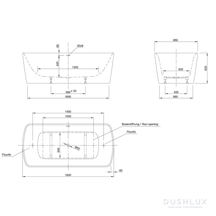 Knief Cosy Ванна 180x85x60см., без слива-перелива, цвет: белый, 0100 ...