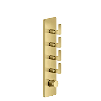 Gessi Inciso Встраиваемый термостатический смеситель на 4 источника, резьба 3/4", цвет: золото