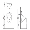 Catalano Писсуар 54x30см Rimless, без отв. под крышку, цвет: черный матовый