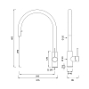 CEA Design MILO360 Смеситель для кухни, 1 отв., с вытяжным ручным душем и поворотным изливом, цвет: нержавеющая сталь