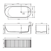 Dea Design Stripes Ванна 171х72х56см., отдельностоящая, цвет: Grey №3