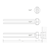 Decor Walther Basic HTH2 Полотенцедержатель двойной 40см, поворотный , подвесной, цвет: черный матовый
