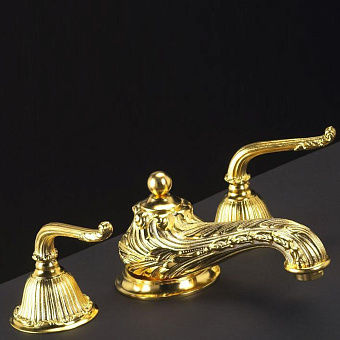 Cristal et Bronze Versailles manettes Смеситель для раковины, цвет: золото 24 к