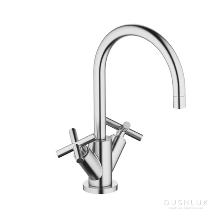 Фото Dornbracht Tara Смеситель для раковины, на 1 отв., с донным клапаном, цвет: Хром сатинированный