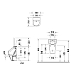 Duravit ME by Starck Dry Писсуар Duravit Rimless® 0,5 л без смывного края, подача воды сзади, вкл. Крепеж, цвет: белый