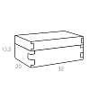 Colombo Adj Коробка Snob, 32x20H13,5 см, цвет: черный/серый