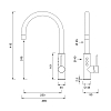 CEA Design ETW Смеситель для кухни, 1 отв., с поворотным изливом, цвет: нержавеющая сталь