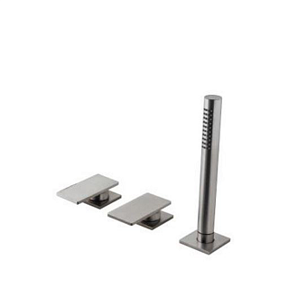 TREEMME 5mm Смеситель в борт ванны на 3 отверстия без излива, цвет: нержавеющая сталь