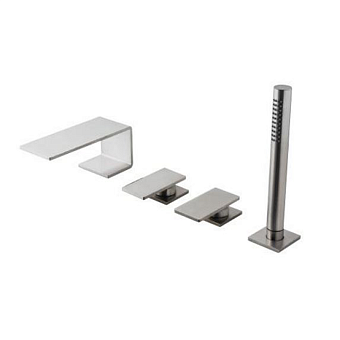 TREEMME 5mm Смеситель в борт ванны на 4 отверстия, цвет: нержавеющая сталь