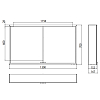 EMCO Prime Зеркальный шкаф 130x70см., с подсветкой, навесной, 2 двери, 2 полки, розетка, цвет: белый
