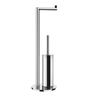 Gessi Emporio accessories Стойка с держателем для туалетной бумаги и ершиком, цвет: хром