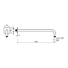 Almar 316 Stainless Steel Кронштейн для верхнего душа, настенный, 45 см с квадратным отражателем, цвет: нержавеющая сталь брашированная AISI 316