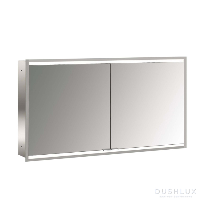 Фото Emco Prime Зеркальный шкаф 130см., с подсветкой LED2 Facelift встраив. модель, 2-дверки, IP 20 задняя панель цвет белый