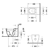 Duravit ME by Starck Унитаз напольный 37x60 см, пристенный, включая крепление, сток горизонтальный, 4,5 л., с WonderGliss, цвет: белый