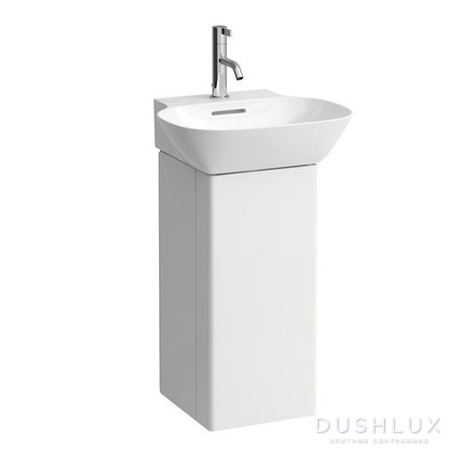 Фото Laufen INO Тумба с раковиной, 28x31x60.5см, подвесная, с 1 дверцей, с сифоном, с 4 полками, SX, цвет: белый матовый