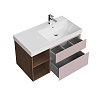 Kerama Marazzi Cubo Тумба 90см., подвесная, с ящиками, правая, цвет: мальва матовая/орех