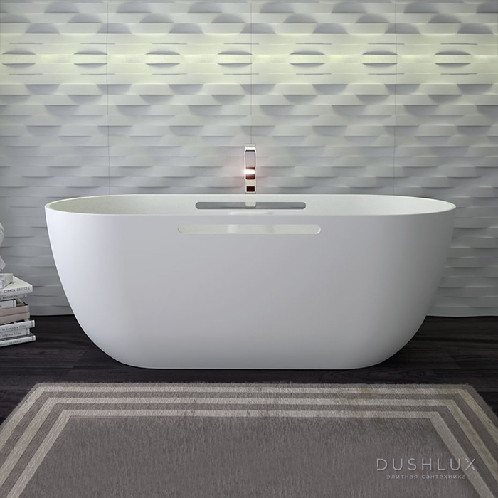 Knief Lotus Ванна 170х75х63см., отдельностоящая, Stone, с переливом и ...