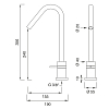 CEA Design GRADI Смеситель для раковины 35.6см., 1 отв., прогрессивный, с поворотным изливом, цвет: нержавеющая сталь