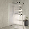 Kerama Marazzi Cristallo Душевое ограждение 100x210см., рифленое стекло, цвет: черный матовый