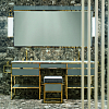 OASIS Murano Бра настенное 110x110x690 мм., светодиодная подсветка, стекло сатинированное, фурнитура золото