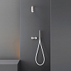 CEA Design GIOTTO Смеситель для ванны/душа, настенный, прогрессивный, с ручным душем, цвет: нержавеющая сталь/белый