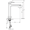 Hansgrohe Metropol Смеситель для раковины 260, на 1 отв, с донным клапаном, излив 204мм, цвет: шлифованная бронза