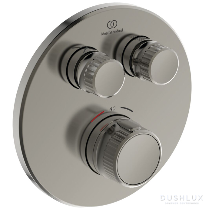 Фото Ideal Standard Ceratherm Navigo Смеситель для душа, встраиваемый, термостатический, цвет: PVD Silver Storm (Серебряный Шторм)