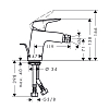 Hansgrohe Logis Смеситель для биде 70 на 1 отв. с донным клапаном, излив 119мм, h71мм, цвет: хром