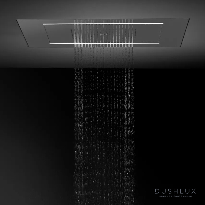 Фото Dornbracht RAIN SKY M Дождевая панель для монтажа на потолке, цвет: нержавеющая сталь сатинированная